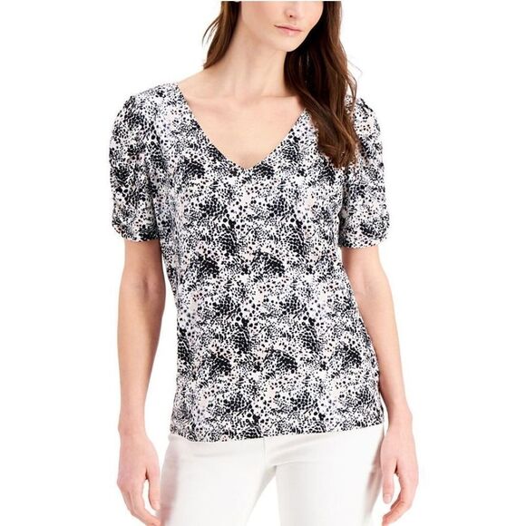 JPR Studio Ruched-Sleeve Top Deep Pacific M - Picture 1 of 3